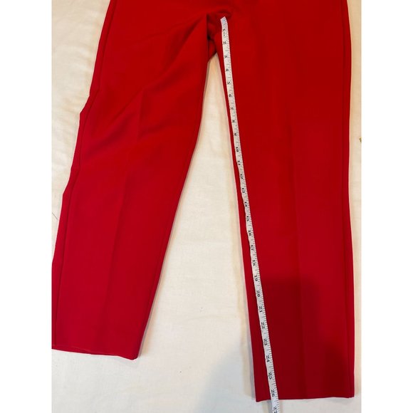A New Day Womens Dress Pant Stretch Straight Leg Slash Pockets Mid Rise Red SZ 4 - Picture 6 of 10